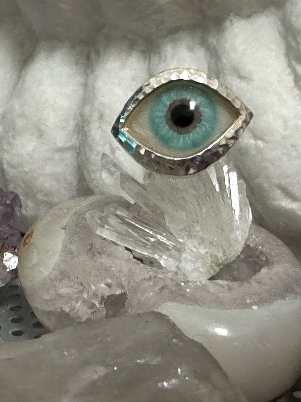 Sterling Silver Blue Eye 👁️ Ring by Eyeba, Size 8, Hippie, Witchy, Eccentric